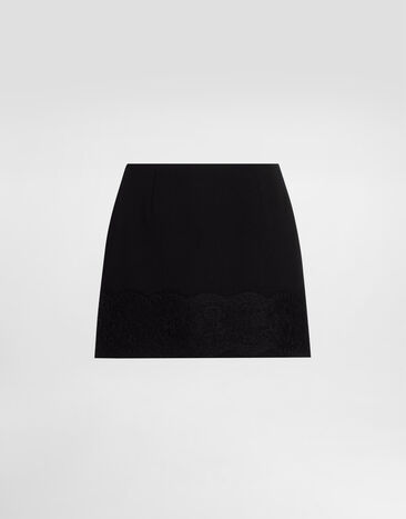 Dolce & Gabbana Minifalda de crepé de lana Negro F4CXZTFU2TZ