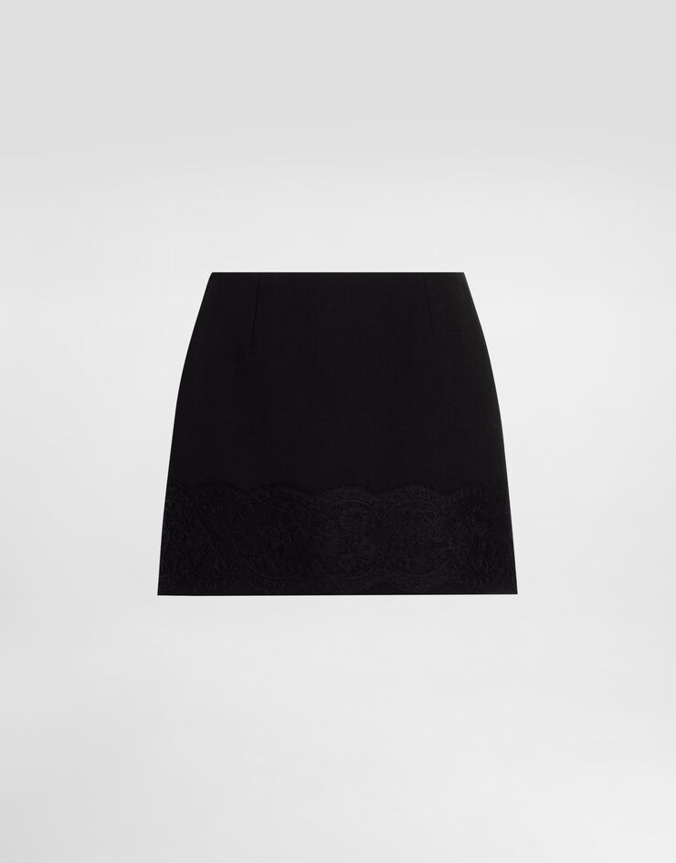 Dolce & Gabbana Minirock aus Wollkrepp Schwarz F4CXZTFU2TZ