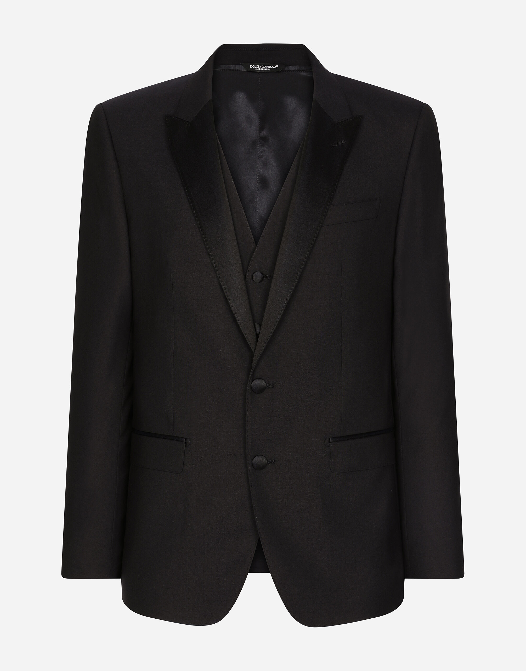 Dolce & Gabbana Wool and silk three-piece Martini-fit tuxedo suit Multicolor GKSGMTFJSCN