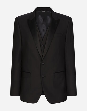 Dolce & Gabbana Wool and silk three-piece Martini-fit tuxedo suit Multicolor G2QU4TFR2ZJ