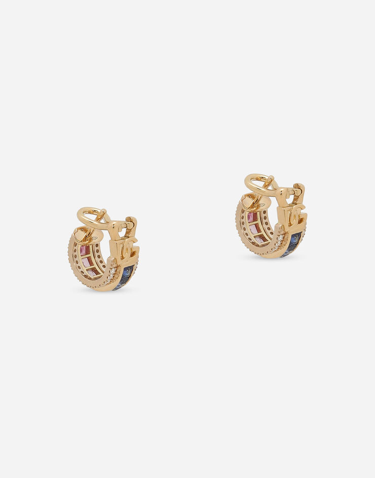 Dolce & Gabbana Rainbow earrings in yellow gold 18kt with multicolor sapphires and diamonds Gold WEPB2GWMIX1