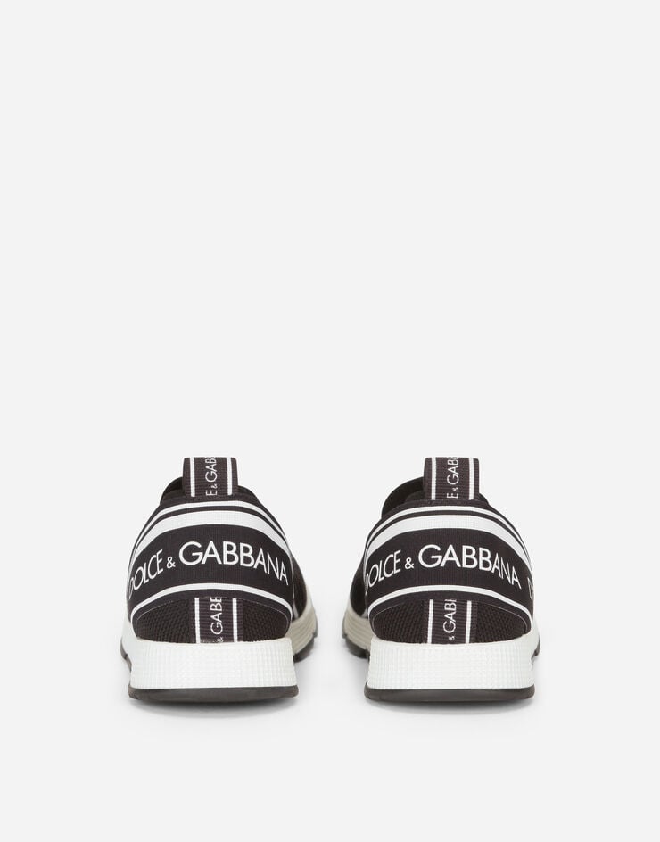 Dolce&Gabbana Сникеры-слипоны Sorrento с логотипом на ленте ЧЕРНЫЙ D10723AH677