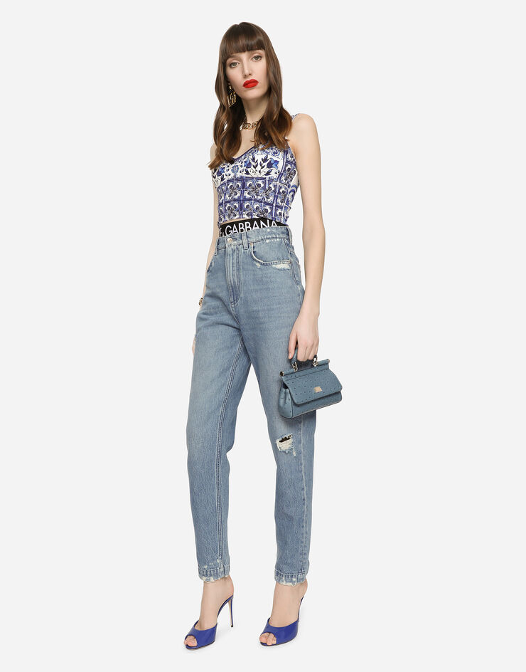 Dolce&Gabbana Jeans with small rips Multicolor FTBXGDG8GJ3