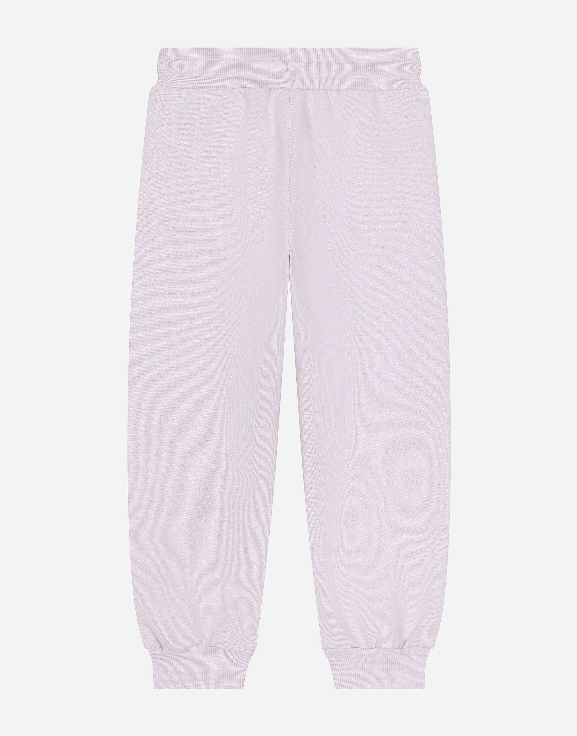Pantalon de chandal en punto con placa con logotipo en Lila de Nina Dolce Gabbana