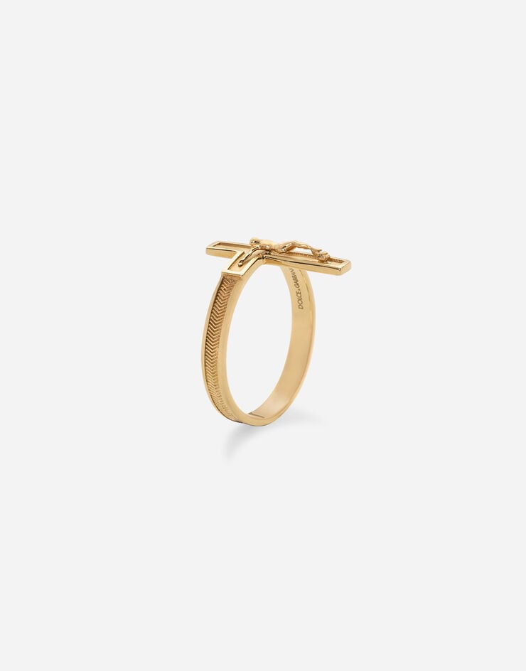 Dolce & Gabbana Sicily yellow gold ring with cross Gold WRLS4GWYE01