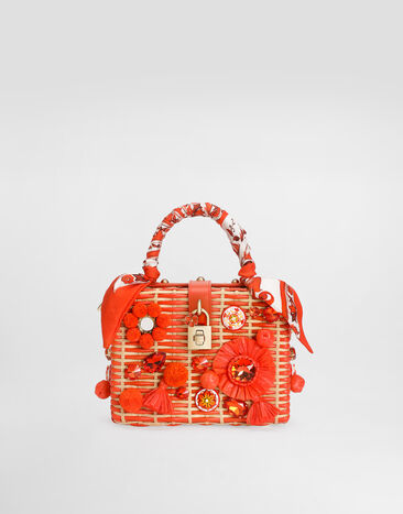 Dolce & Gabbana Dolce Box handbag in raffia Multicolor BB5970A0403