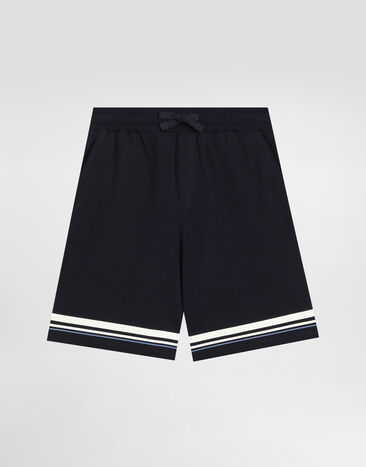 Dolce & Gabbana Bermudas aus Piqué mit Print Blau L4JQU7G7O9E