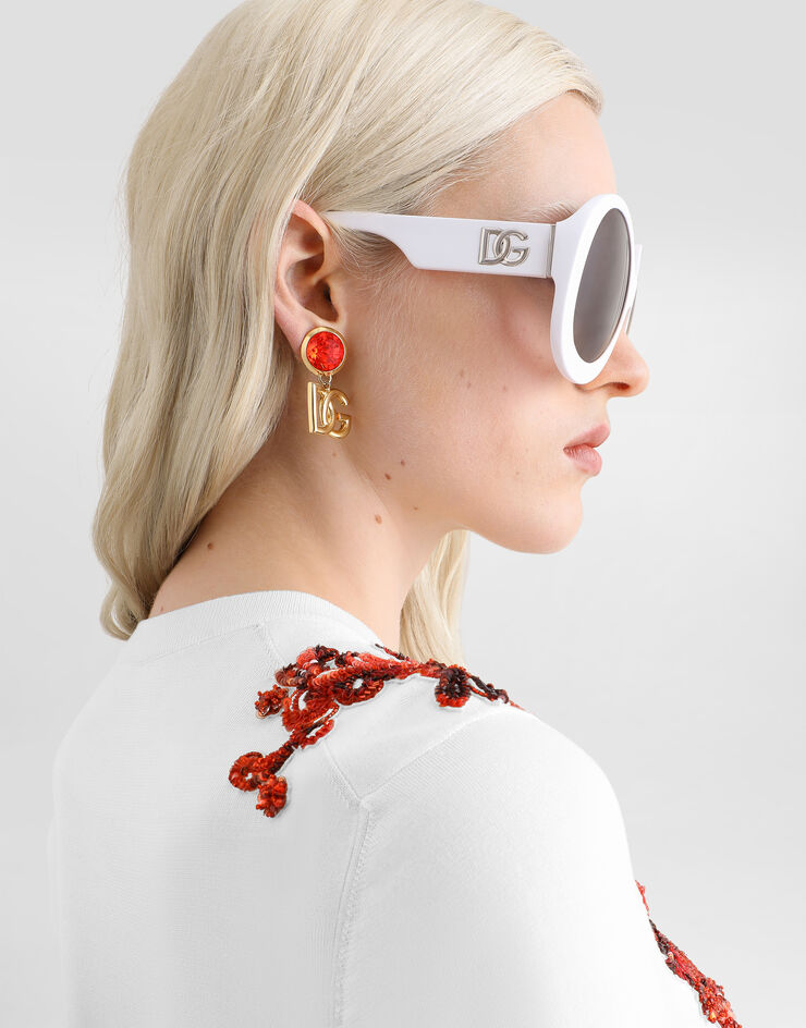 Dolce & Gabbana Silk cardigan with embroidery White FXV07ZJBSPA