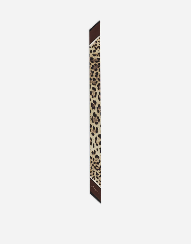 Dolce&Gabbana Leopard-print twill headscarf (6x100) Brown FS215AGDBY0