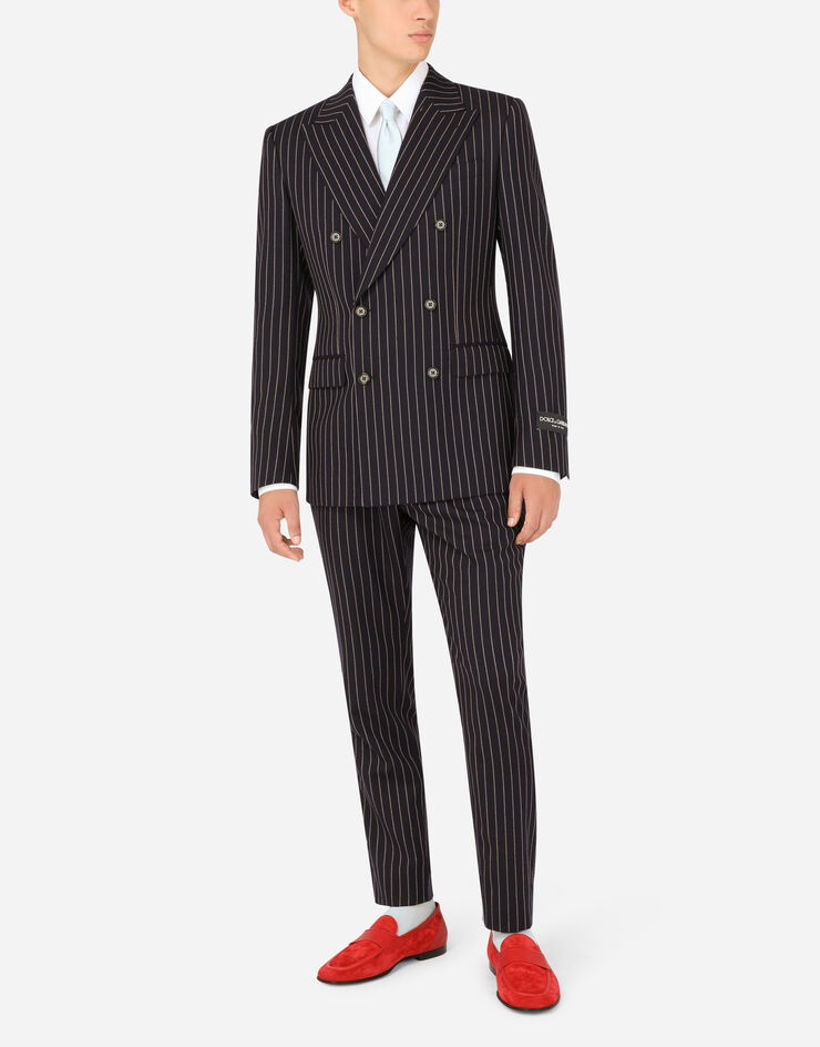 Dolce & Gabbana Double-breasted pinstripe wool Sicilia-fit jacket Multicolor G2PQ5TFR2XI