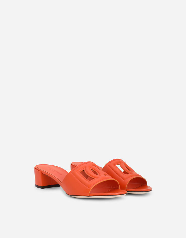 Dolce & Gabbana Calfskin mules with DG Millennials logo Orange CR1139AY329