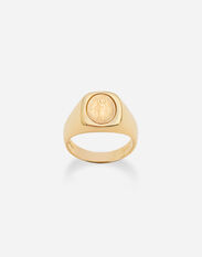 Dolce & Gabbana Devotion yellow and red gold ring with oval Virgin Mary medal with a vintage look Gold WRLK1GWIE01