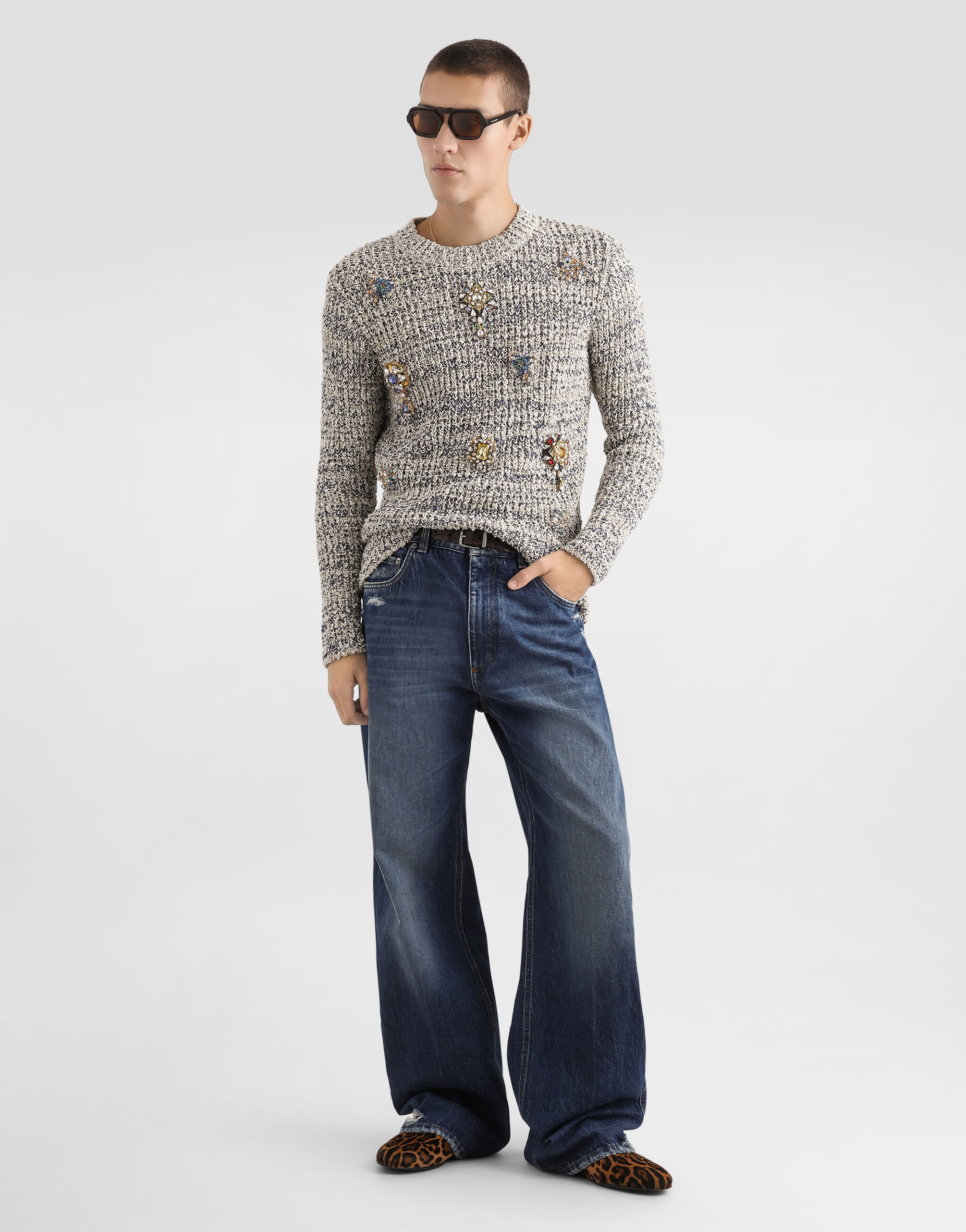 DOLCE&GABBANA メンズリブニット Multicolorのメンズ イングリッシュ リブ ニット プルオーバー