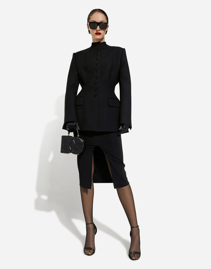 Dolce&Gabbana Giacca Dolce lunga monopetto in cady di lana Nero F26W6THUMTB