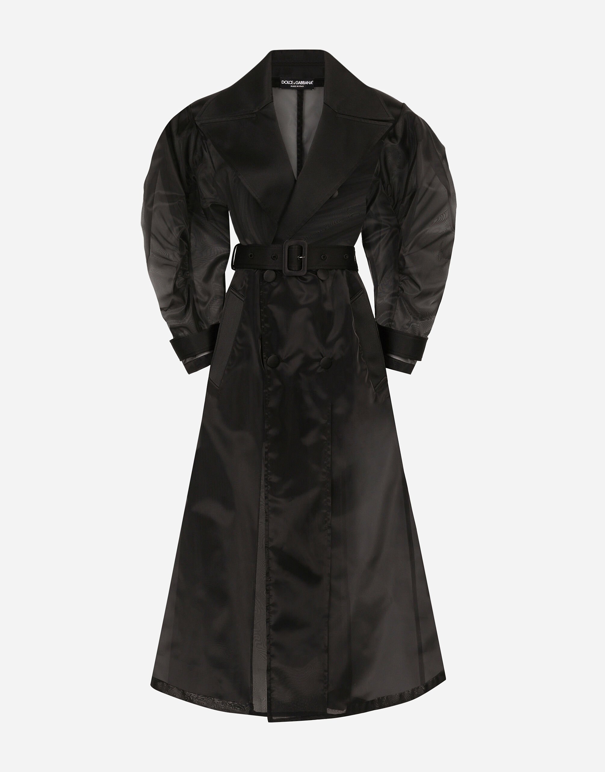 Dolce & Gabbana Тренч из высокотехнологичной органзы с присборенным рукавом черный F0D1OTFUMG9