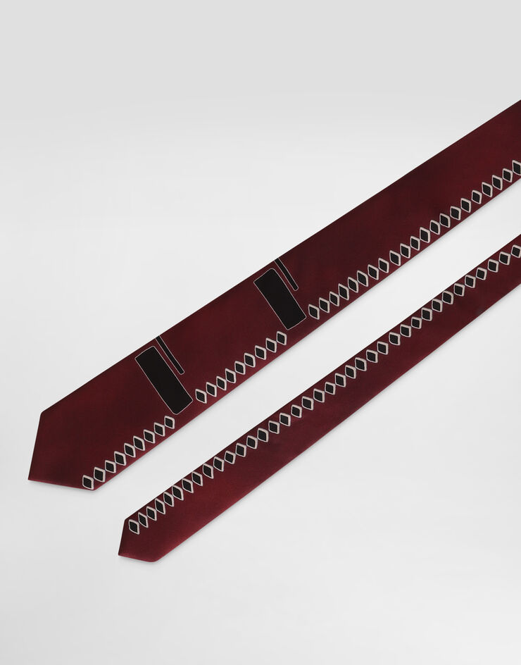 Dolce & Gabbana Vintage-print twill tie Brown GT147EG0WWB