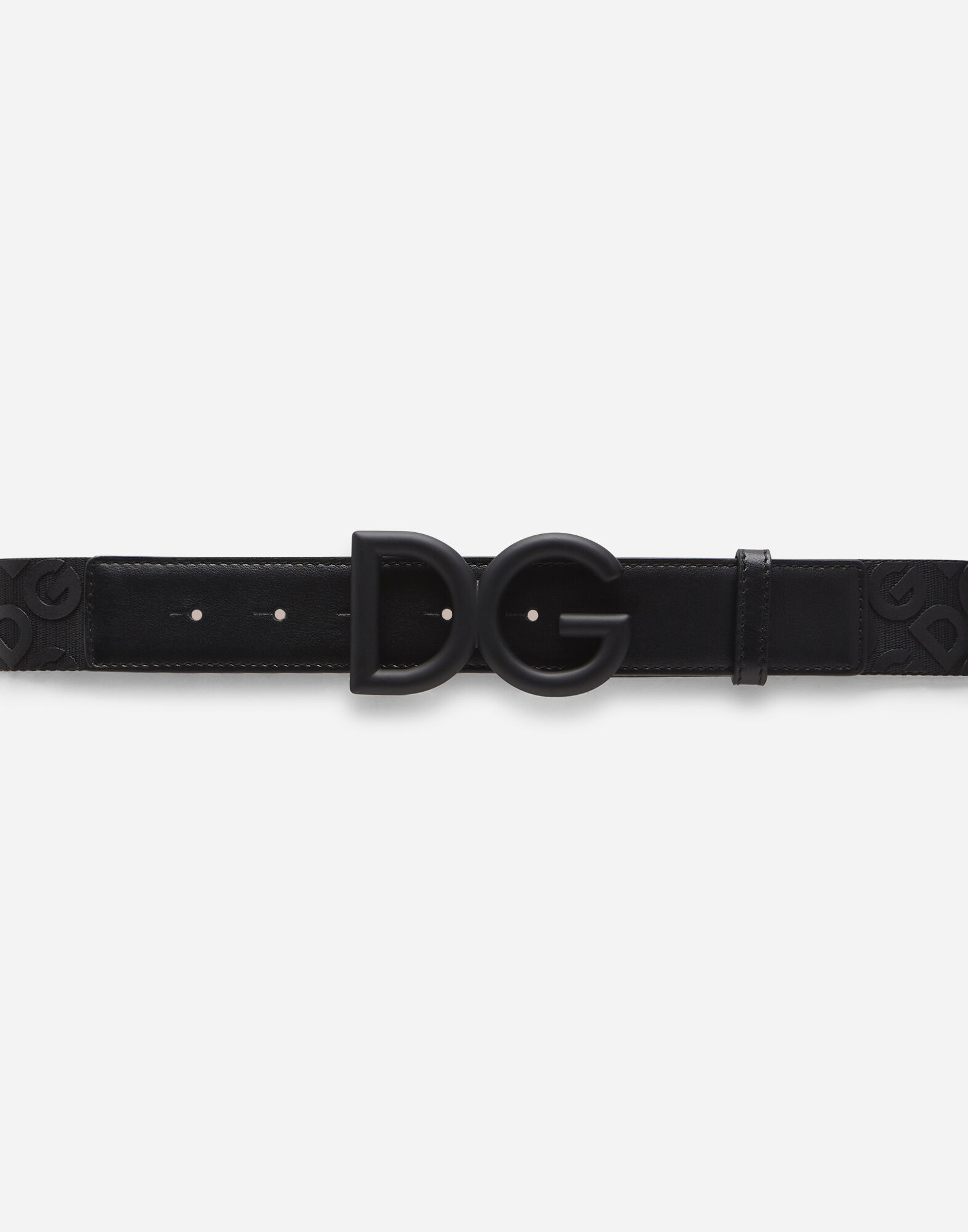 Tape belt with rubberized DG detail in SCHWARZ fur Herren Dolce Gabbana