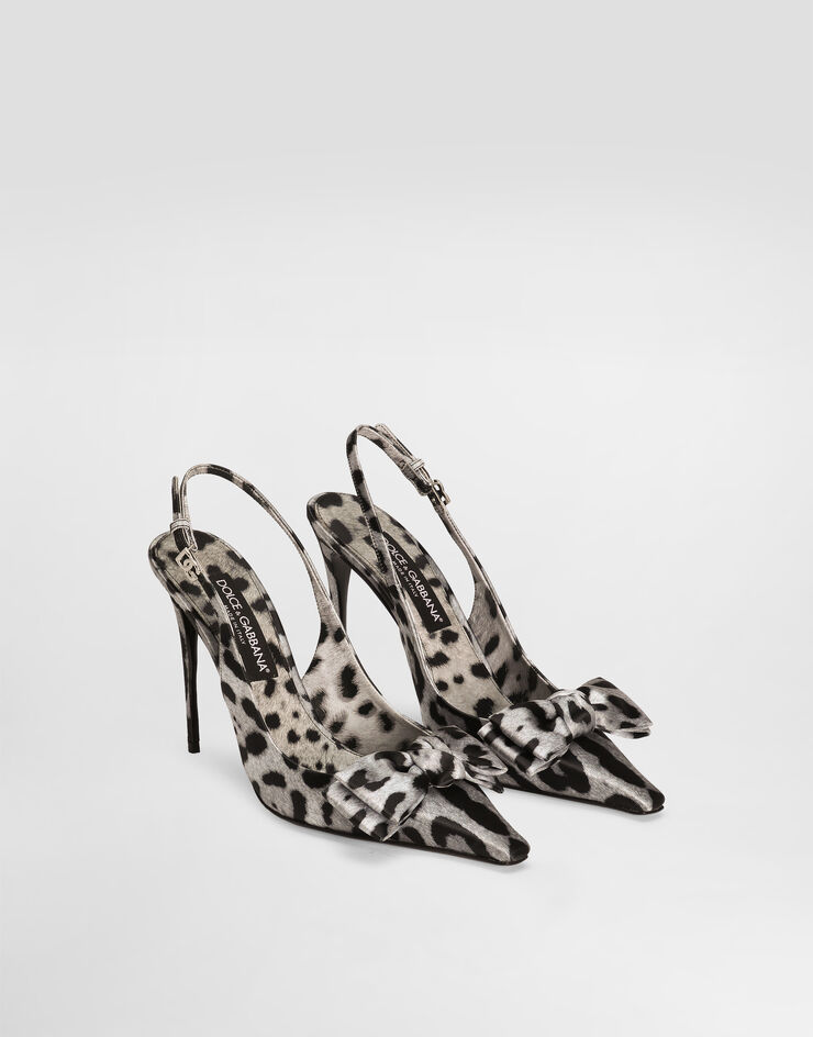 Dolce & Gabbana Leopard-print satin slingbacks Print CG0844A6Q83