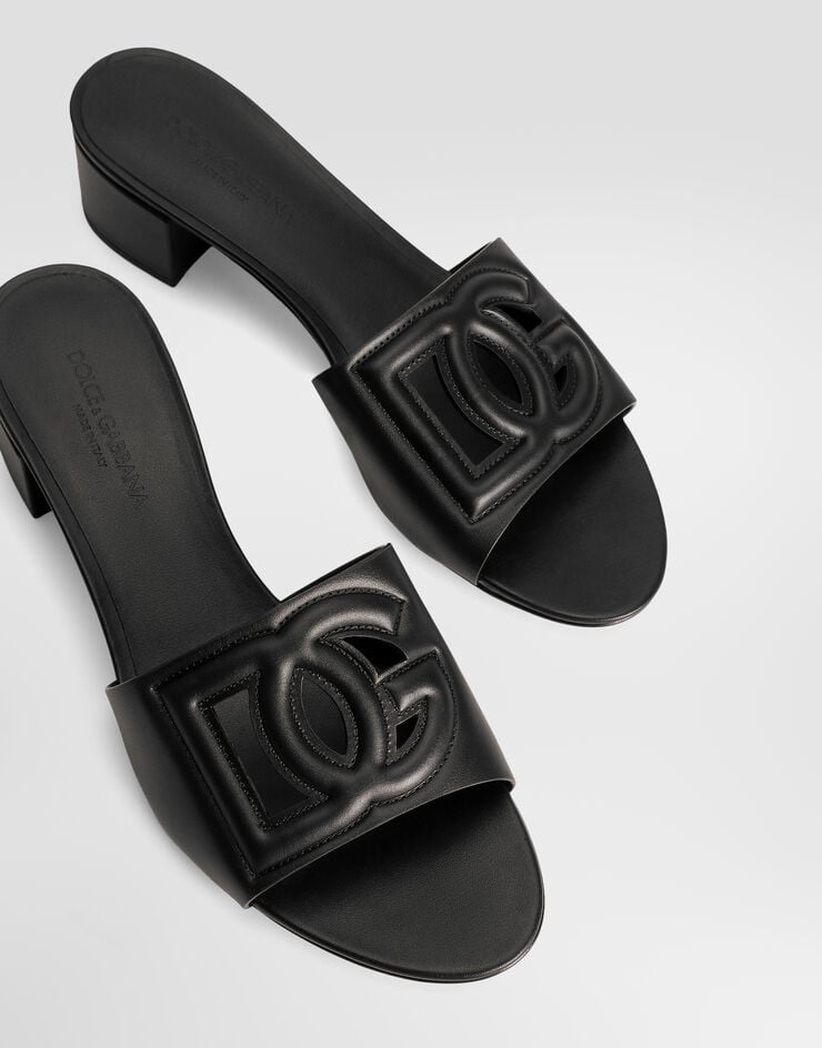 Dolce & Gabbana Calfskin sliders with DG logo Dolce & Gabbana Calfskin sliders with DG logo Black CR1755AY329