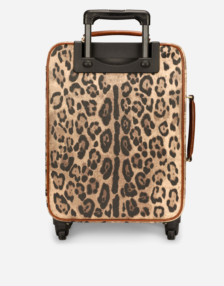 Dolce & Gabbana Trolley mediano en crespo estampado leopardo con placa con logotipo Multicolor BB6202AW384