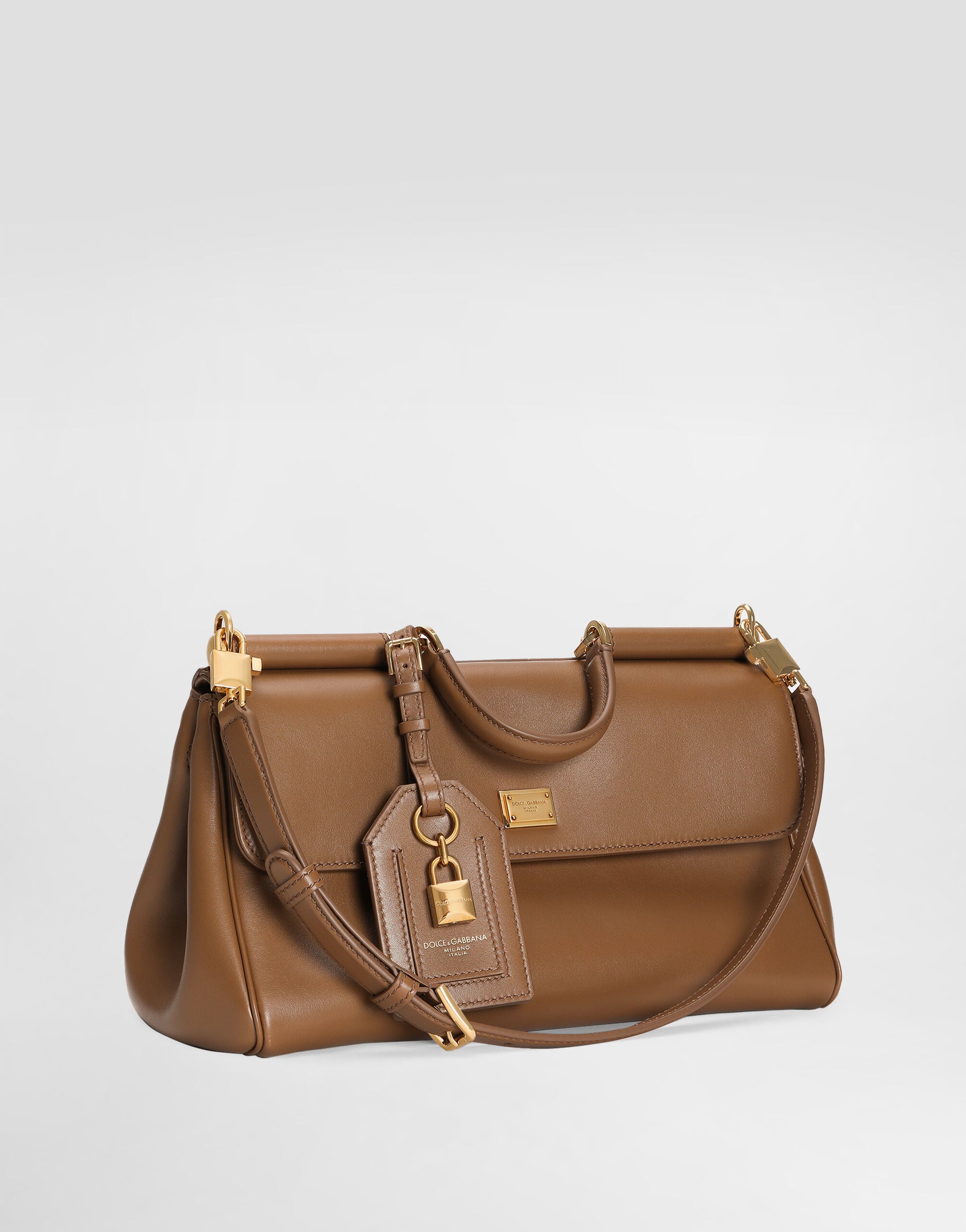 Medium My Sicily handbag in plongé calfskin in Brown for Women