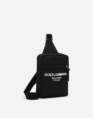 Dolce & Gabbana Nylon belt bag with Dolce&Gabbana logo Black EM0142AB124