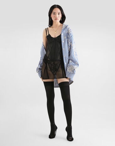 Dolce & Gabbana Lightweight stretch tulle dress Black F6JNXTFLRDA