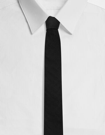 Dolce & Gabbana 6-cm silk blade with tie print Black GT149EG0JQV