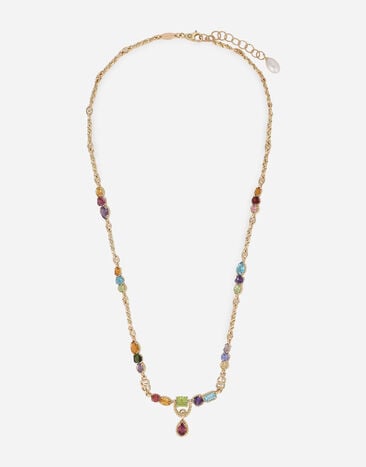 Dolce & Gabbana 18kt yellow gold necklace with multicolored fine gemstones Gold WNQA3GWQC01