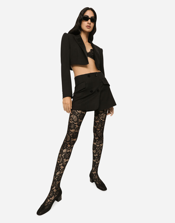 Dolce & Gabbana Twill mini wrap skirt Black F4CJ0TFUBE7