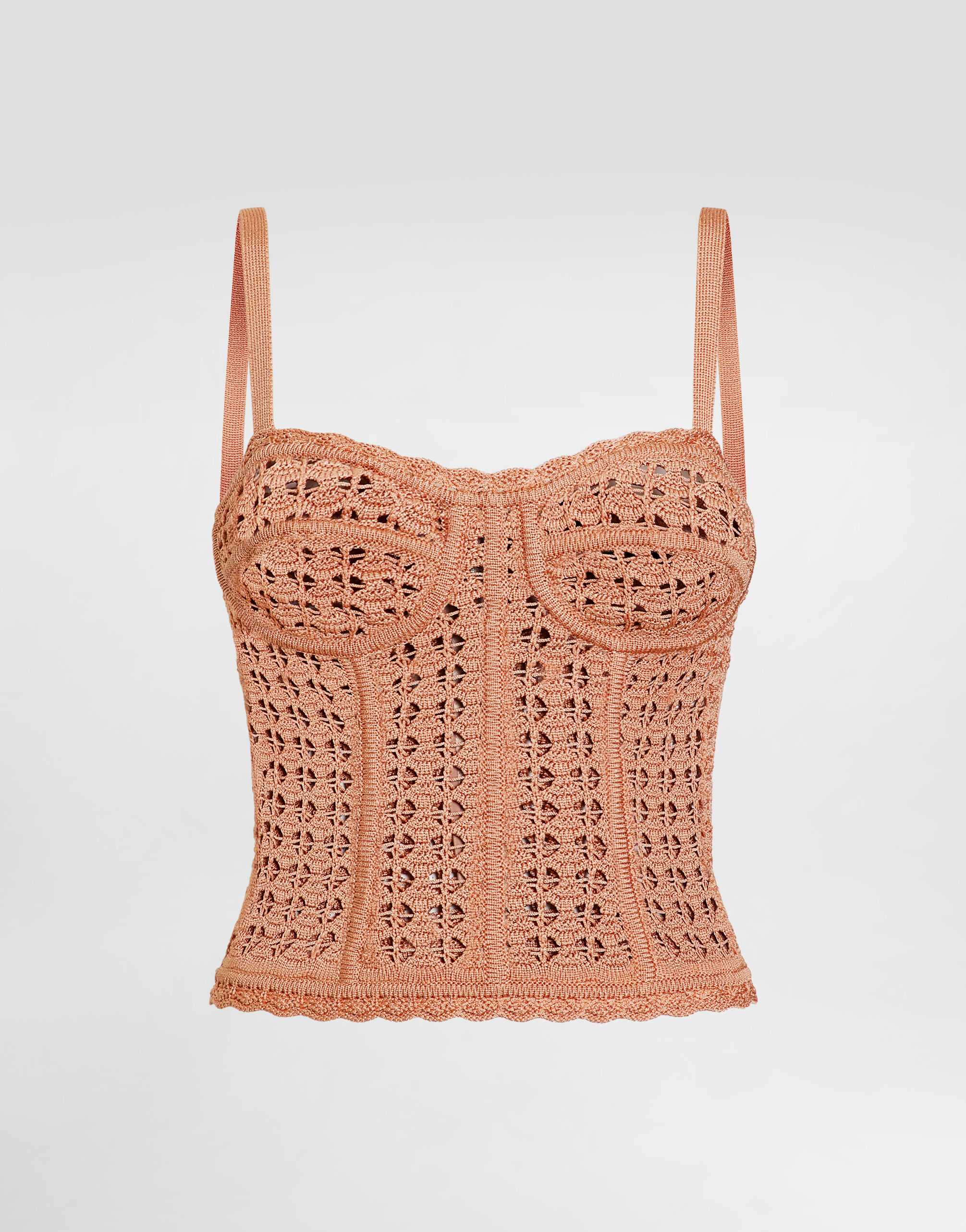 Viscose bustier tank top in Brown for Women | Dolce&Gabbana® US