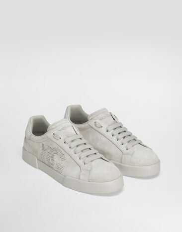 Dolce & Gabbana Zapatilla Strobel Portofino Light en piel de becerro Plateado CS2324A9T67