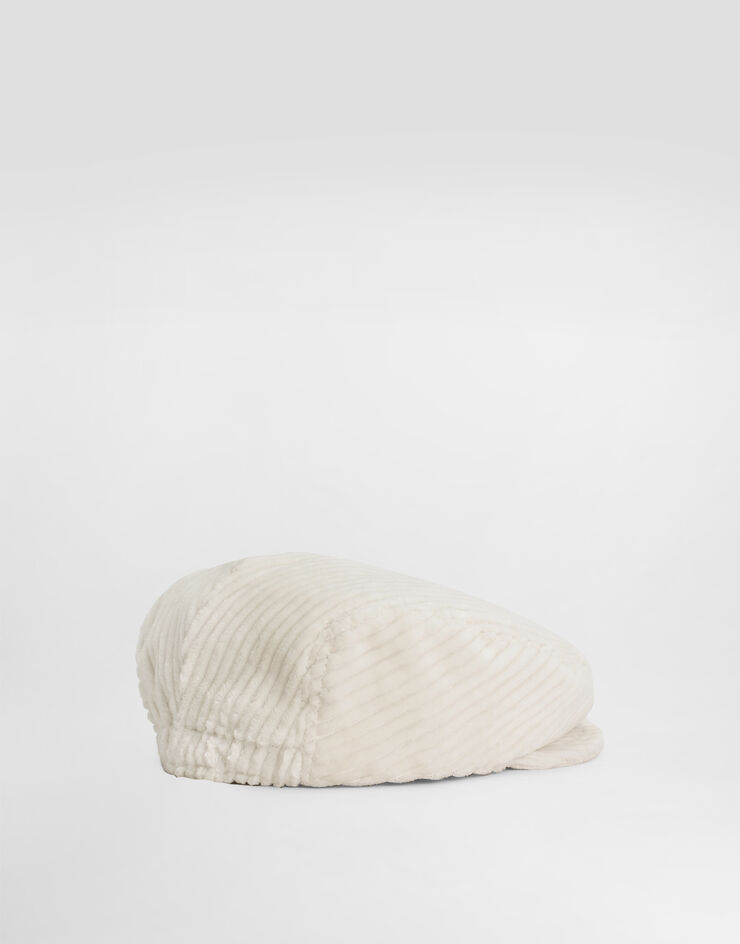 Dolce & Gabbana Stretch corduroy flat cap White LN5H68FUWC5