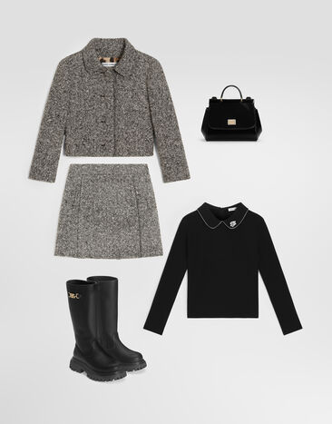 Dolce & Gabbana 스커트 울 블렌드 소재 버드아이 패턴 멀티 컬러 L53Q58FM3FF
