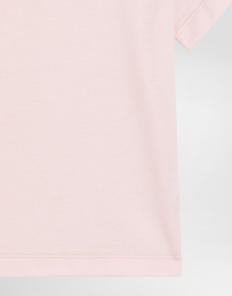 Dolce & Gabbana Jersey t-shirt with embroidery Pink L5JTNKG7PYF