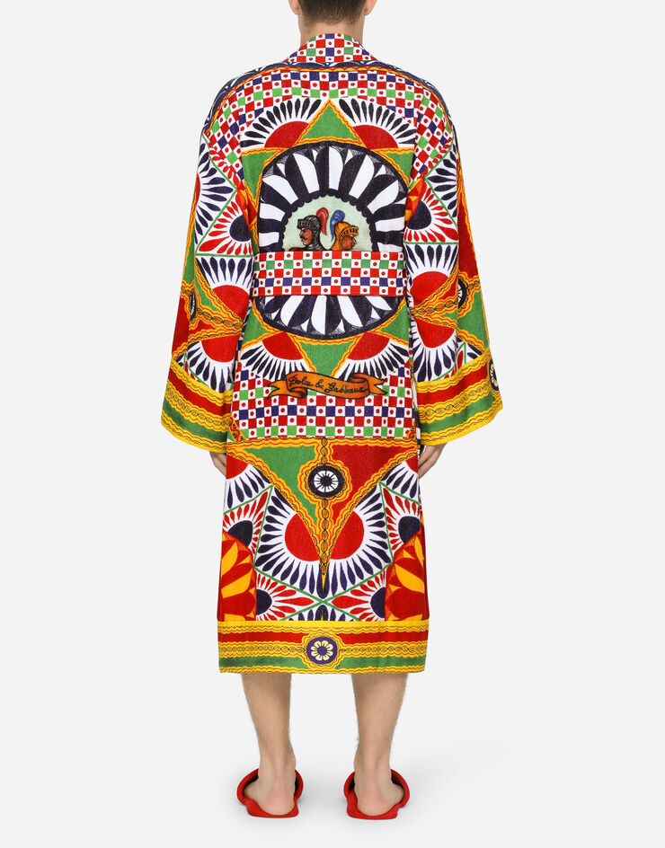 Dolce & Gabbana Terry Cotton Bath Robe Multicolor TCF010TCAGP