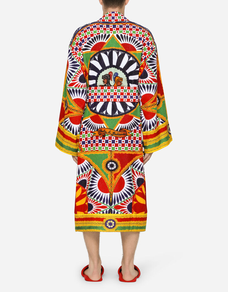 Dolce & Gabbana Халат из махрового хлопка разноцветный TCF010TCAGP