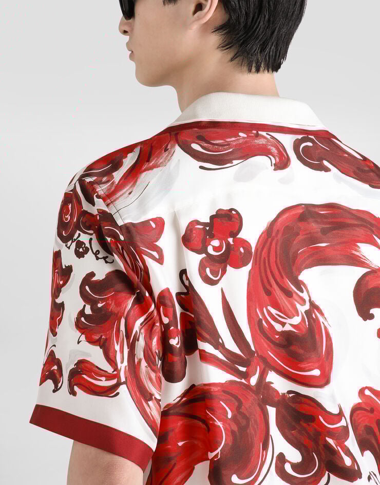 Dolce & Gabbana Majolica-print silk twill hawaii shirt Dolce & Gabbana Majolica-print silk twill hawaii shirt Multicolor G5JH9THI133