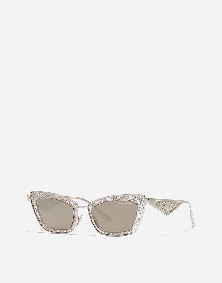 Dolce & Gabbana DG LACE サングラス ホワイトゴールド メッキ仕上げ VG2311VA50V