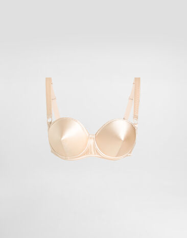 Dolce & Gabbana Satin balconette bra with conical cups Pale Pink O1B12TON06G