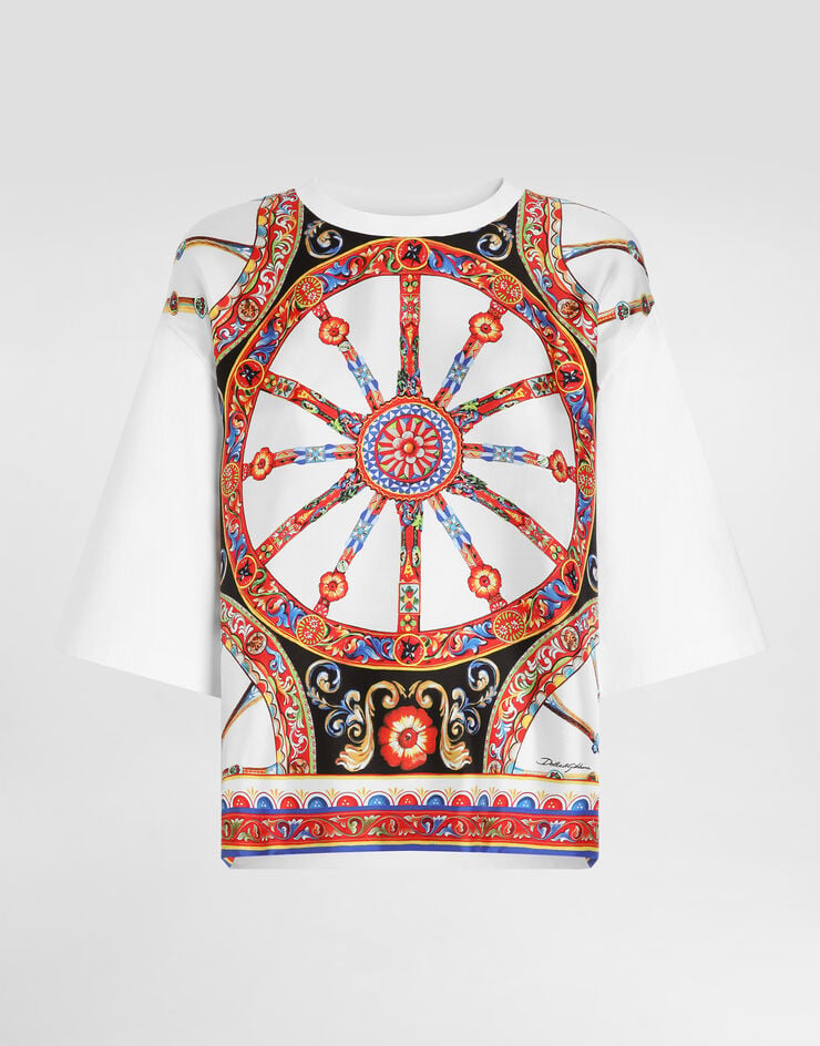 Dolce & Gabbana Carretto-print jersey t-shirt Multicolor F8W13TGDDVP