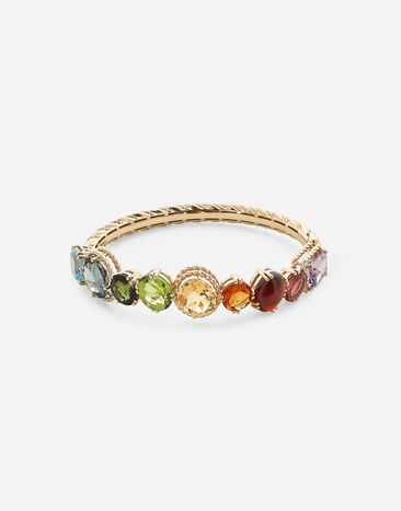 Dolce & Gabbana Rainbow bracelet in yellow gold 18kt with multicolor gemstones Weiss WBQA1GWTSQS