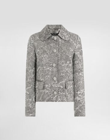 Dolce & Gabbana Single-breasted jacket in floral jacquard Silver F27IFZFJZAL