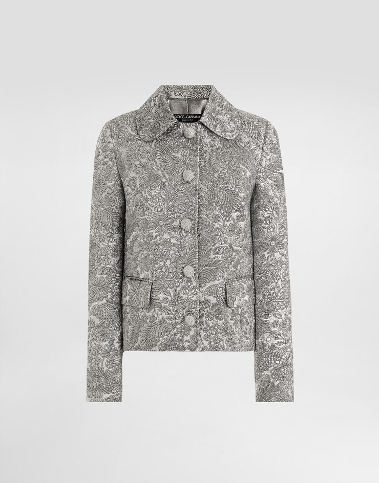 Dolce & Gabbana Single-breasted jacket in floral jacquard Silver F27IFZFJZAL