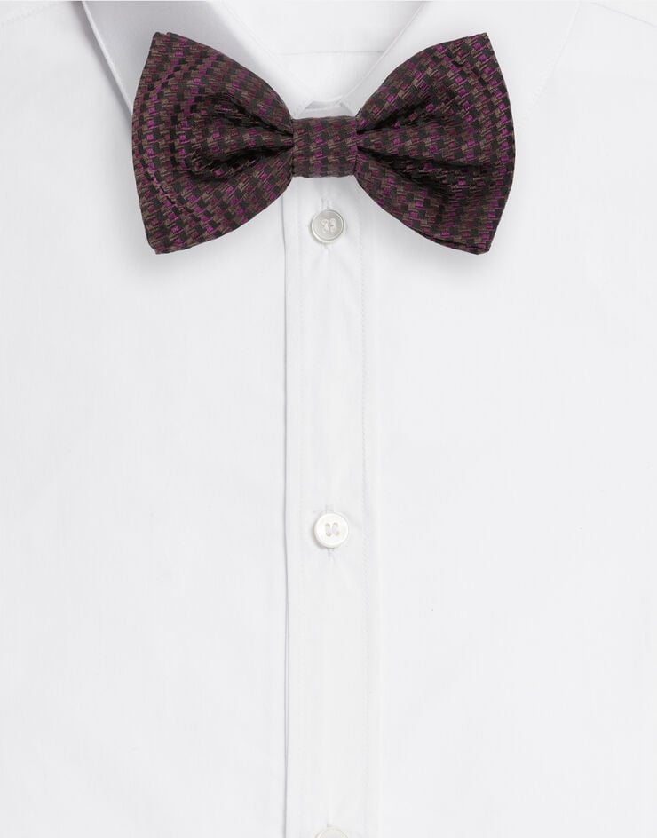 Dolce & Gabbana Tie-print silk jacquard bow tie Bordeaux GR053EG0JPZ