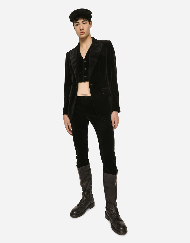 Dolce&Gabbana Single-breasted smooth velvet suit Black GKTLMTGG844
