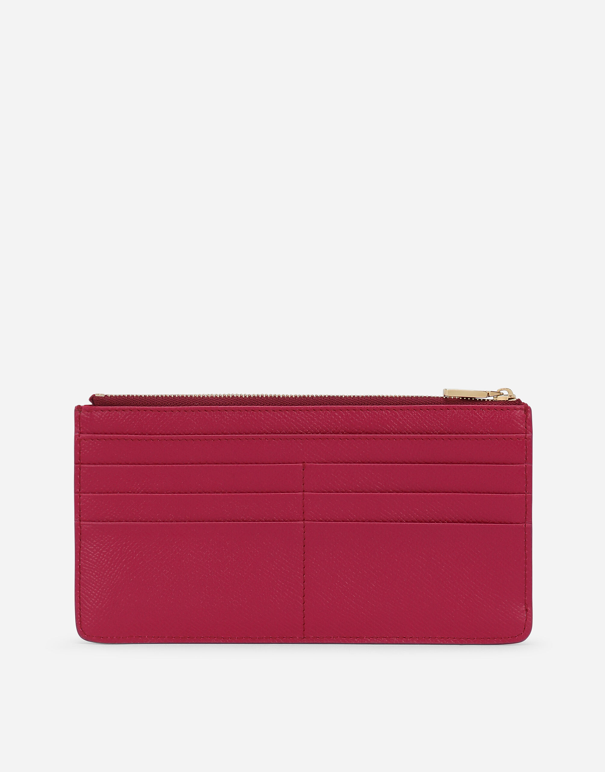 Large Dauphine calfskin card holder in Fuchsia for Women Dolce Gabbana US