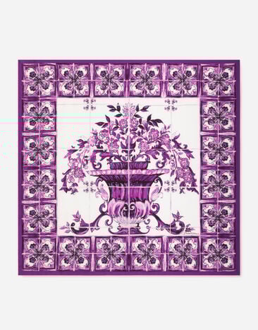 Dolce & Gabbana Majolica-print 90x90 silk twill foulard Print FN090RGDAOZ