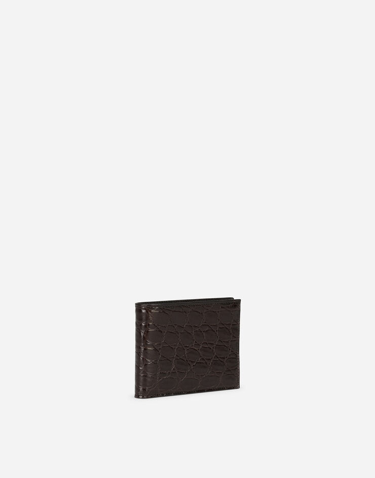 Dolce & Gabbana Bifold wallet in crocodile flank leather MARRON BP0437A2088