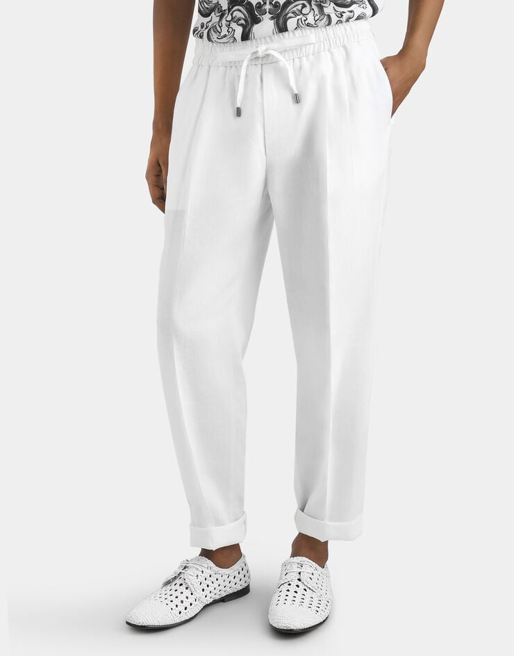 Dolce & Gabbana Linen jogging trousers White GP12RZFU4JB